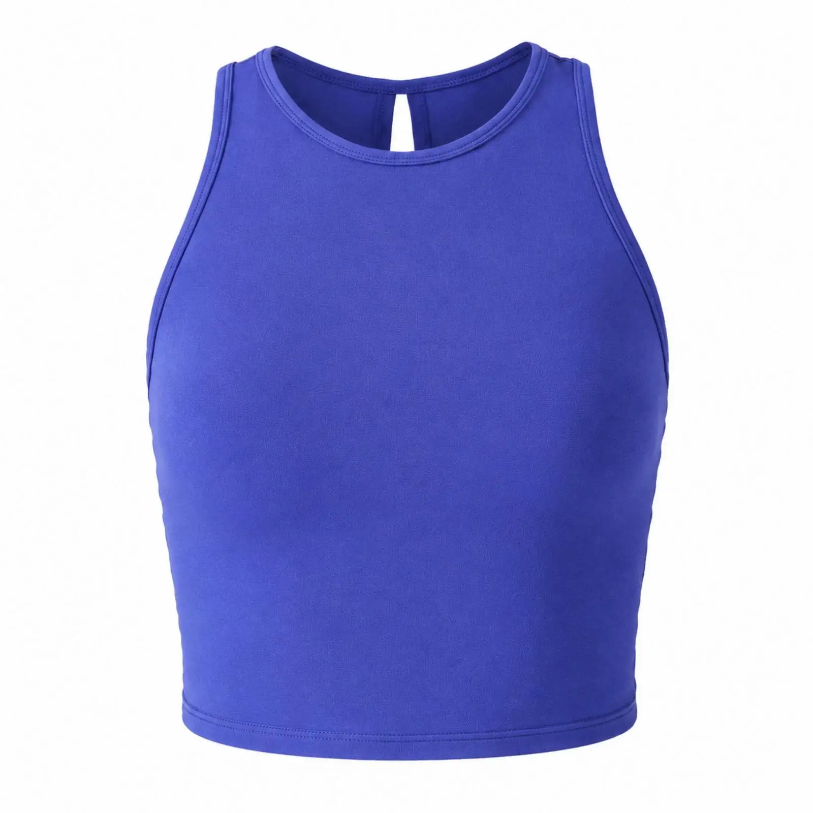 Female Fitness Tank Top with Thin Bra Cups Nylon Spandex Stretch Material for Yoga Pilates Running and Workout Sessions