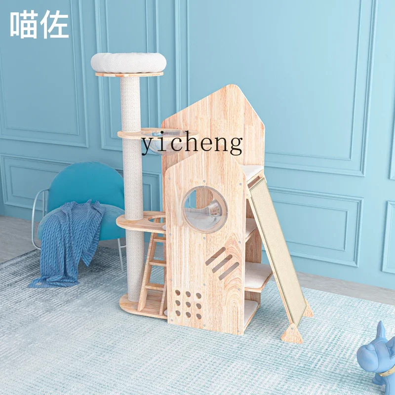 Large Cat Climbing Frame Integrated Solid Wood Cat Climber Naughty Castle Cat Toy