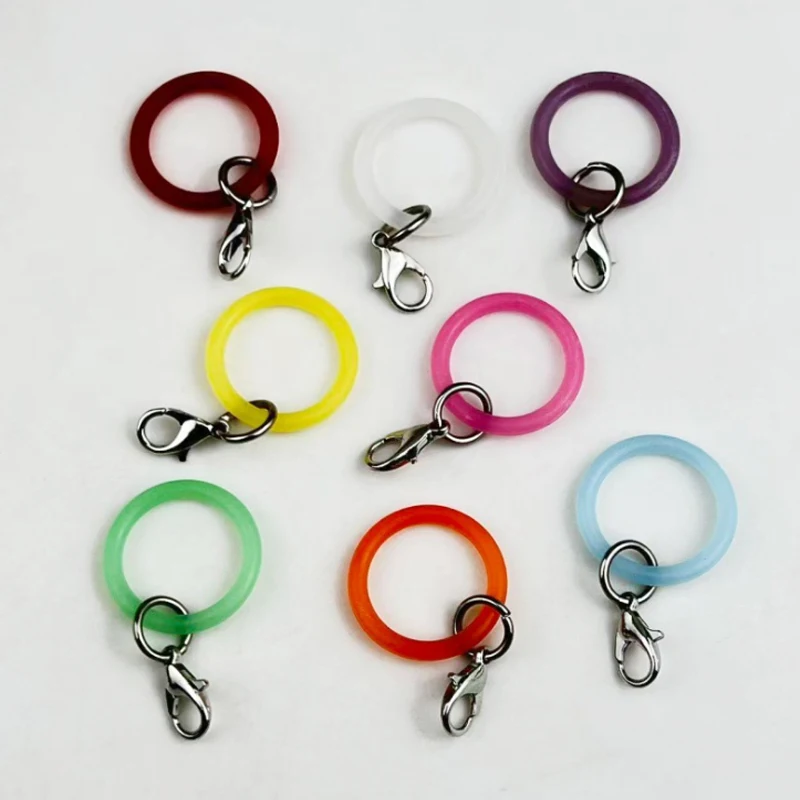 Transparente Silikon-O-förmige Schlüsselanhänger mit Karabinerverschluss, O-Ring-Schlaufe, DIY-Taschenanhänger, Schlüsselanhänger, Schmuckherstellungszubehör – Detail 4