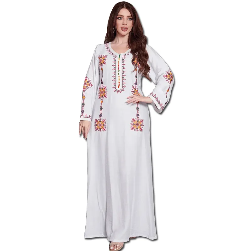 2023 Women Long Dress Fashion Abaya Muslim Islam Arabic Middle Eastern Clothing Causal Evening Party Dress Muslim Abaya Dress