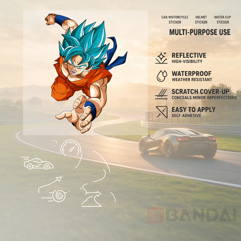 Anime Blue Hair Fighter Car Stickers Vinyl Decal Waterproof Die Cut for Car Window Bumper Motorcycle Helmet Laptop Auto Decor