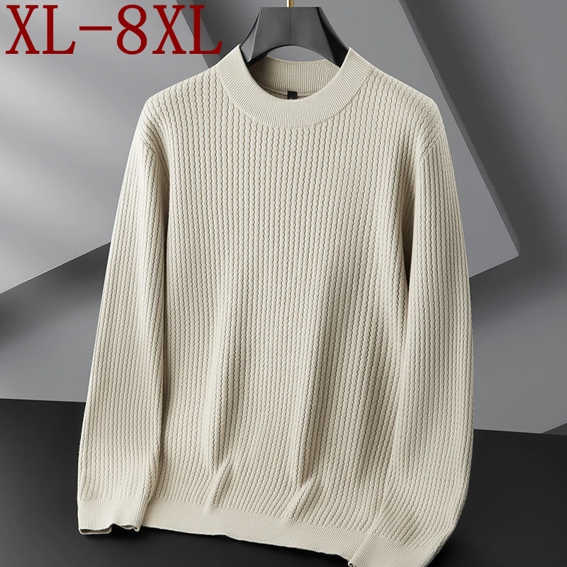 

8XL 7XL 6XL Pull Homme 2025 New Fall Winter High End Luxury Turtleneck Sweater Men Thick Warm Mens Jumpers Casual Pullover Man