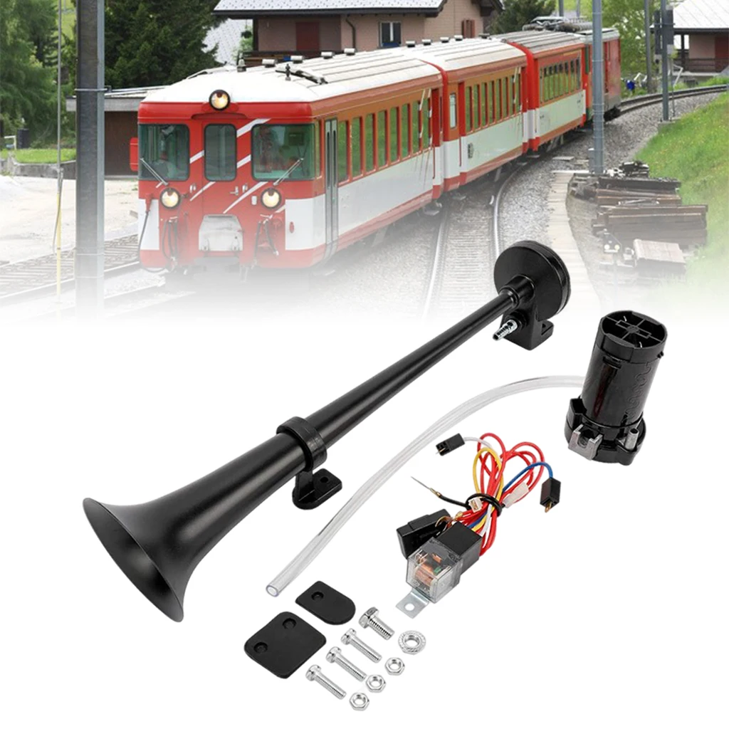 12V 150db Air Horn , Zinc Single Trumpet Truck Air Horn with Compressor for Lorry Train Boat