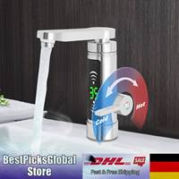 Electric Heating Faucet with Temperature Display IPX4 Waterproof 3000W Electric Fast Heating Tap for Kitchen Bathroom 220V