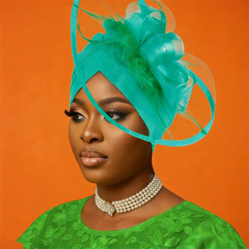 

Exaggerated Flower Ruffled Turban Cap for Women Nigeria Headpiece African Head Wraps Wedding Party Auto Gele Headtie Bonnet Hat