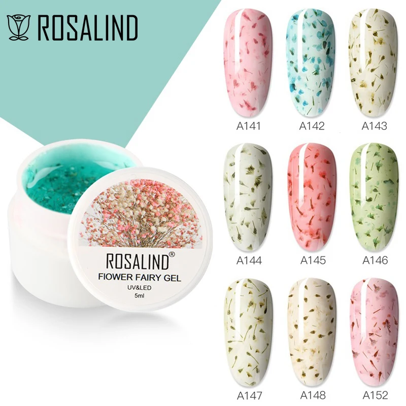 

ROSALIND Summer Fairy Flower Nail Gel Polish Semi Permanent Hybrid Varnishes Top Base Coat Spider Line Gel Web Gel Polish New