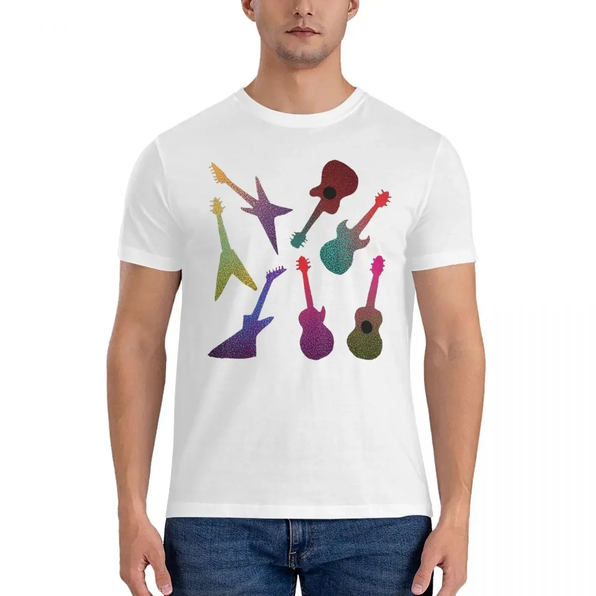 

Guitars T-Shirt for Men Cotton Plus Size T Shirts Men's Tees Short Round Neck Summer Clothes Tops S-6XL