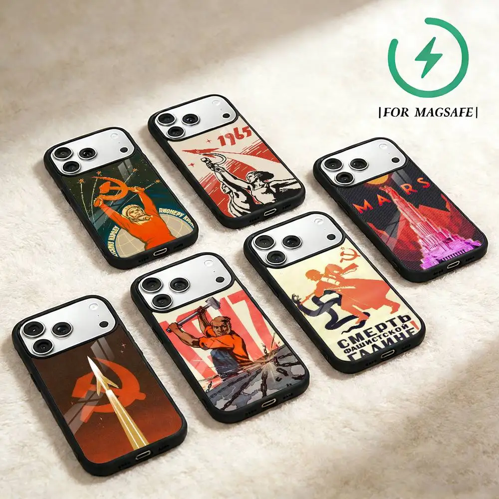 

Vintage Style Stalin Soviet Phone Case For iPhone 17,16,15,14,13,12,Plus,Pro,Max for Magsafe Magnetic Wireless Charging