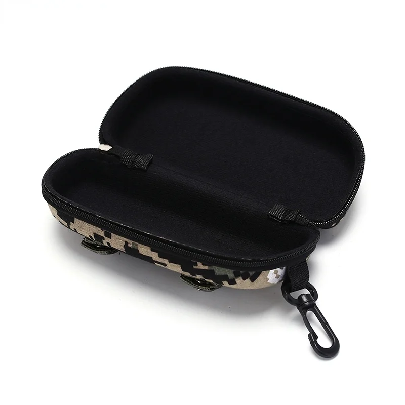 1PC Fashion Camouflage Sunglasses Case Military Glasses Box EVA Eyeglasses Cases Mens Eyewear with Belt Clip Lens Container