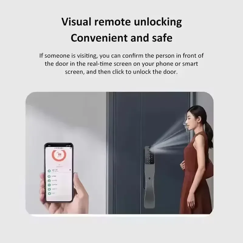 2026 Latest Smart Door with Real Time Video WiFi Magnetic Fingerprint Digital Keypad Electronic Security