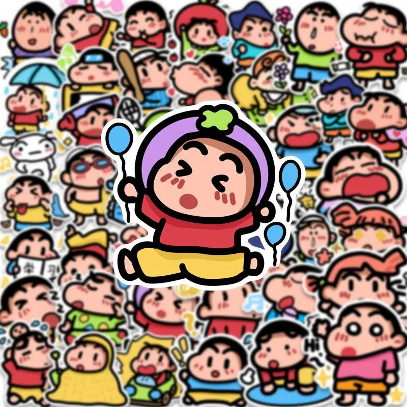 

60PCS Cartoon Crayon Shin Chan Stickers Kawaii Anime Decals for Car Laptop Phone Stationery Decor Sticker Kids Toys Gifts