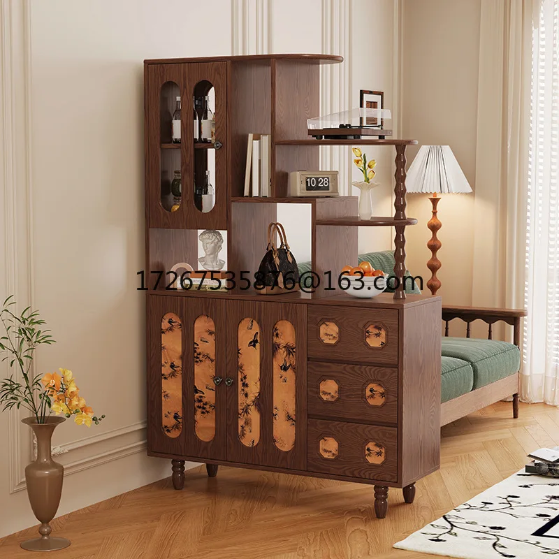 

All solid wood entryway cabinets, retro living room wall storage cabinets, entrance with drawers, hall cabinets,storage cabinets