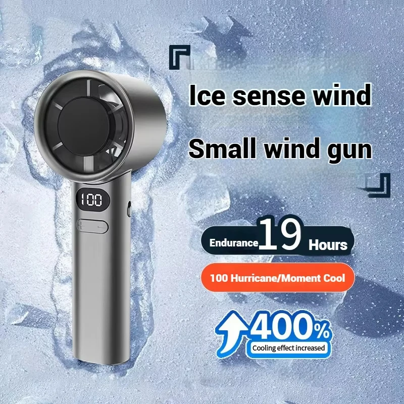 Lenovo 6000mah Handheld Cool Fan LED Digital Display Electric Hand Fans Ice Compress High-Speed Cool USB Rechargeable2026 image 2