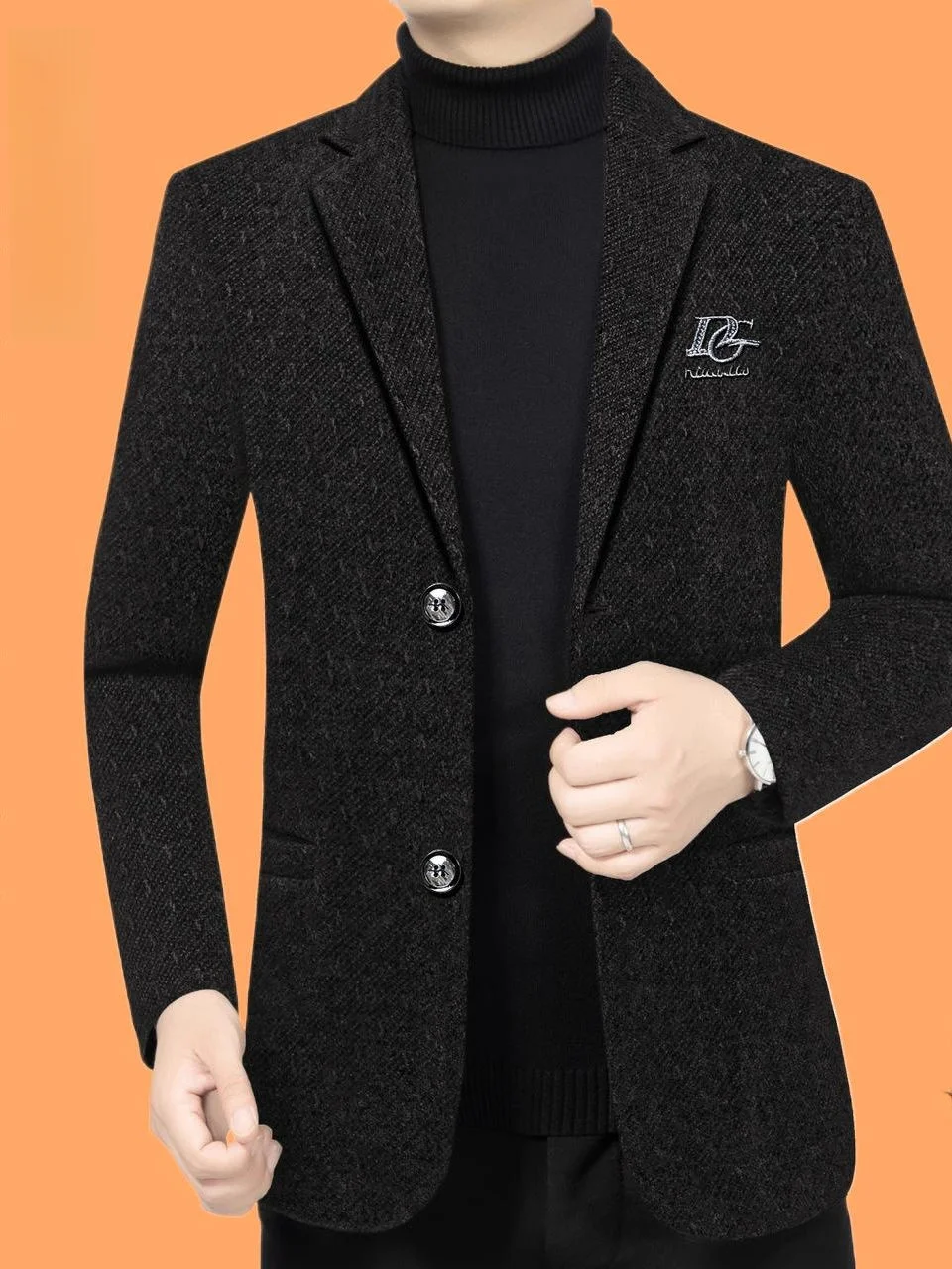 

Fleece Lined Thickened Autumn Winter Men's Suit Jacket Casual Versatile Warm Dad Style Formal Wear Casual Top Trendy