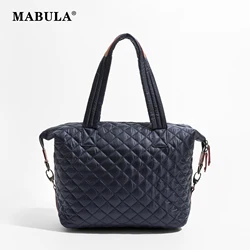 MABULA Large Brand Puffer Top Handle Purse Cotton Down Padded Shoulder Bag Fashion Designer Women's Quilted Crossbody Handbag