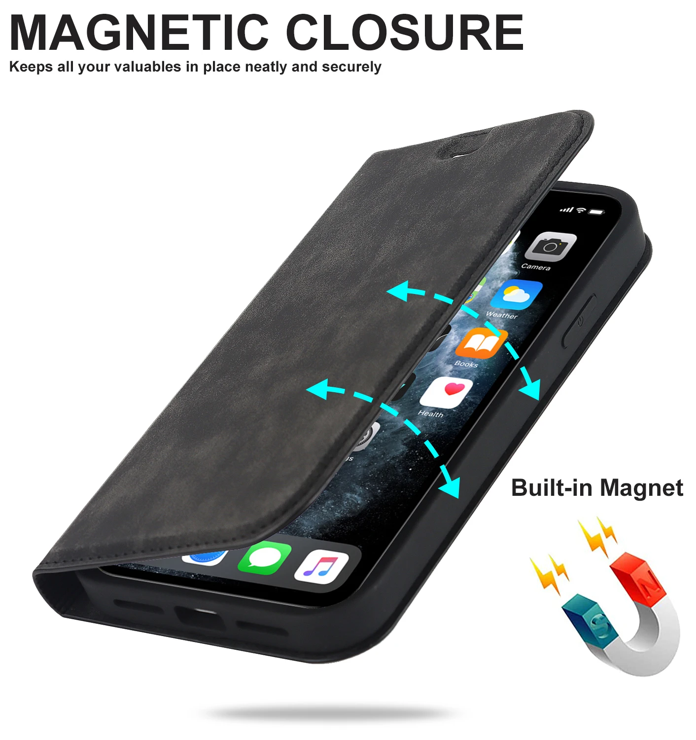 محفظة جلدية قابلة للطي غطاء هاتف آيفون 11 برو XS ماكس XR X 7 8 6 6s Plus SE فاخر ماتي فرك حافظة حماية مقاومة للصدمات #2