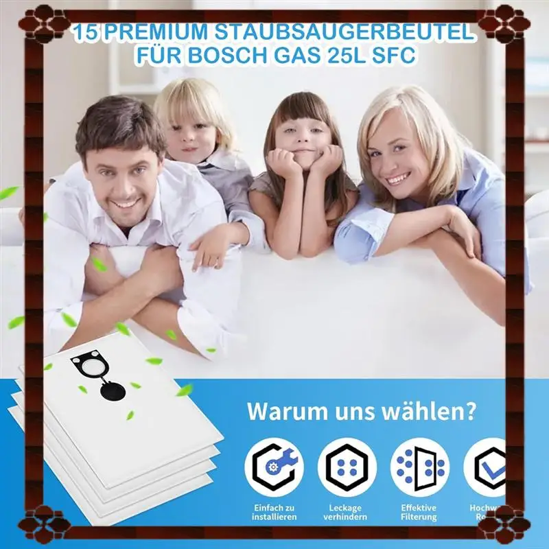 Entrega em 24 horas para sacos de substituição de aspirador de pó bsh20 para starmix fbv20/gas35m, acessórios de grande capacidade