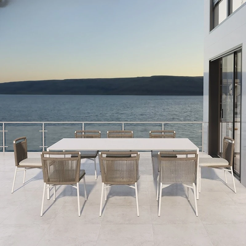 

rattan sofa Nordic outdoor small coffee table combination living room weave garden balcony room chair courtyard simple leisure f