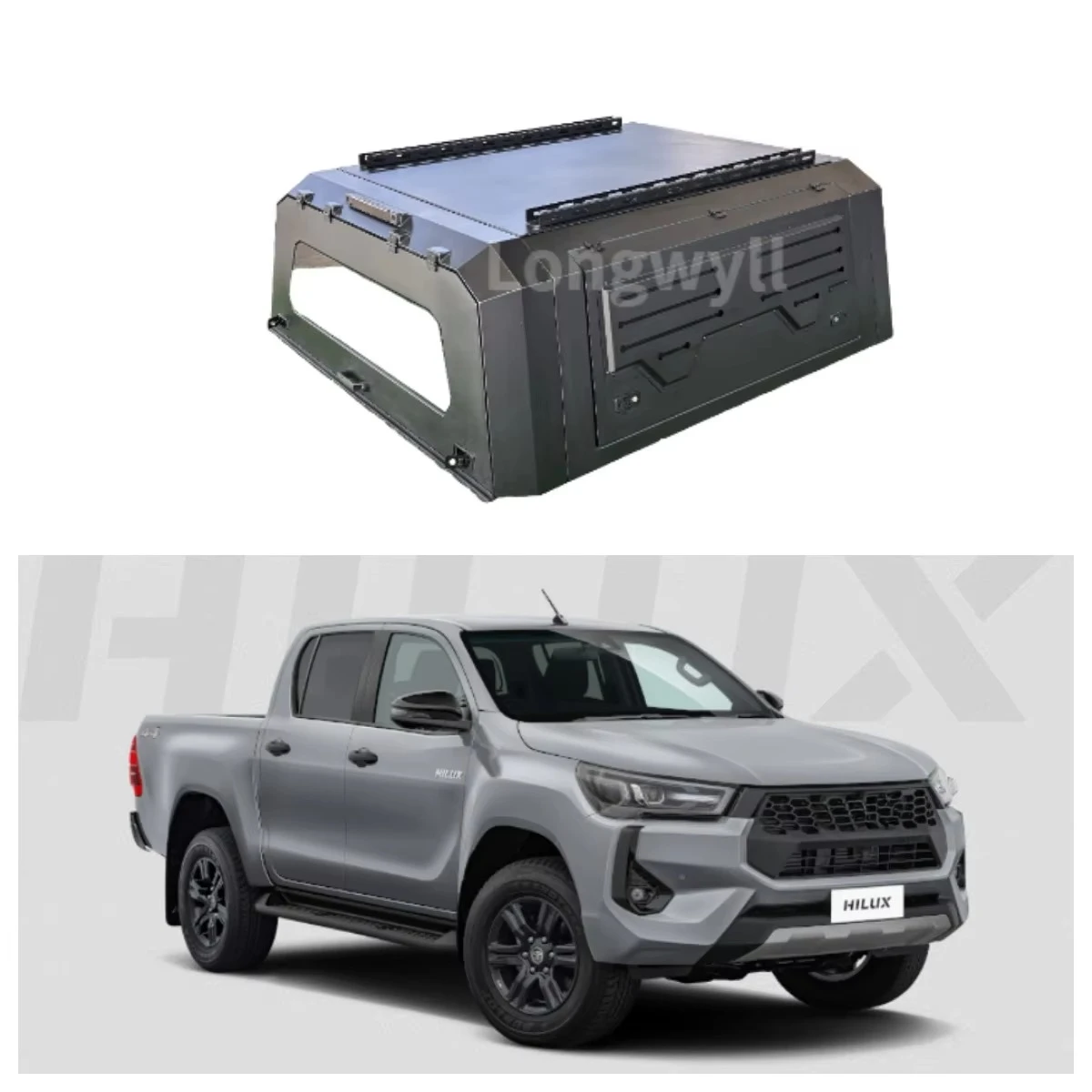 Waterproof Anti-Rust Aluminum Tonneau Cover for Hilux SR5 Pickup Truck Bed Camper ShellHardtop Topper Locking Feature