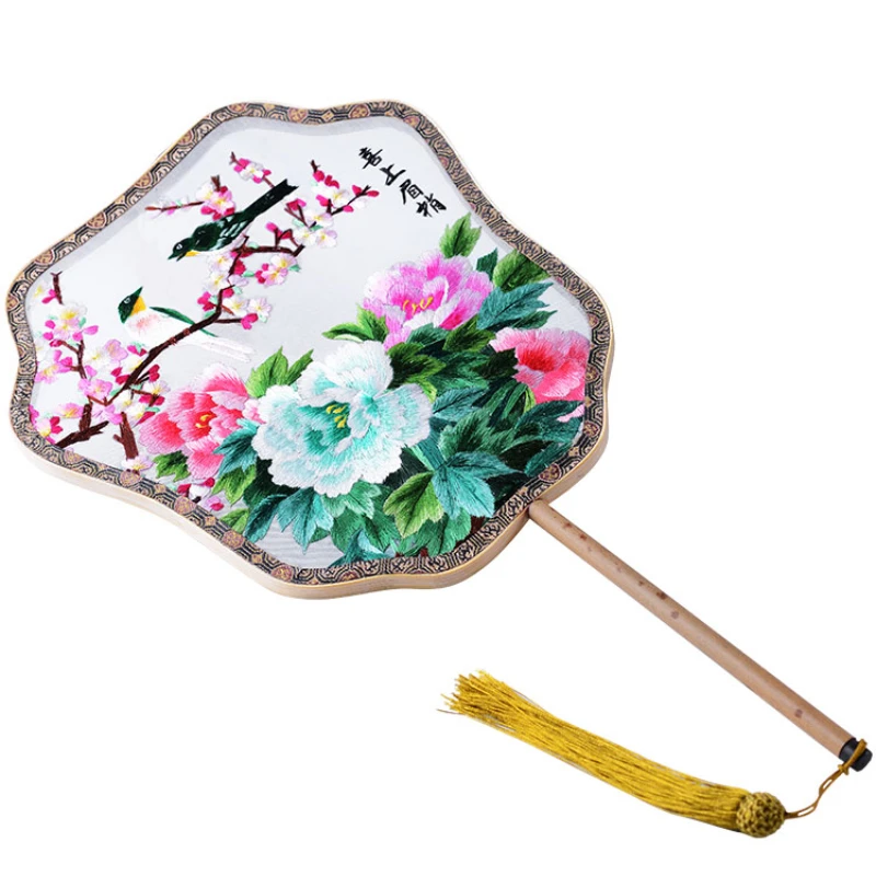 

Fan Panda round fan hand-embroidered on both sides of the traditional Chinese style arts and crafts gifts