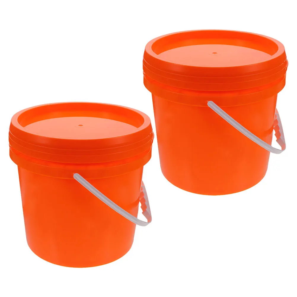 

2Pcs Plastic Paint Buckets Handheld Painting Containers Durable Storage Holders Easy Carry Small Capacity for Paint Water