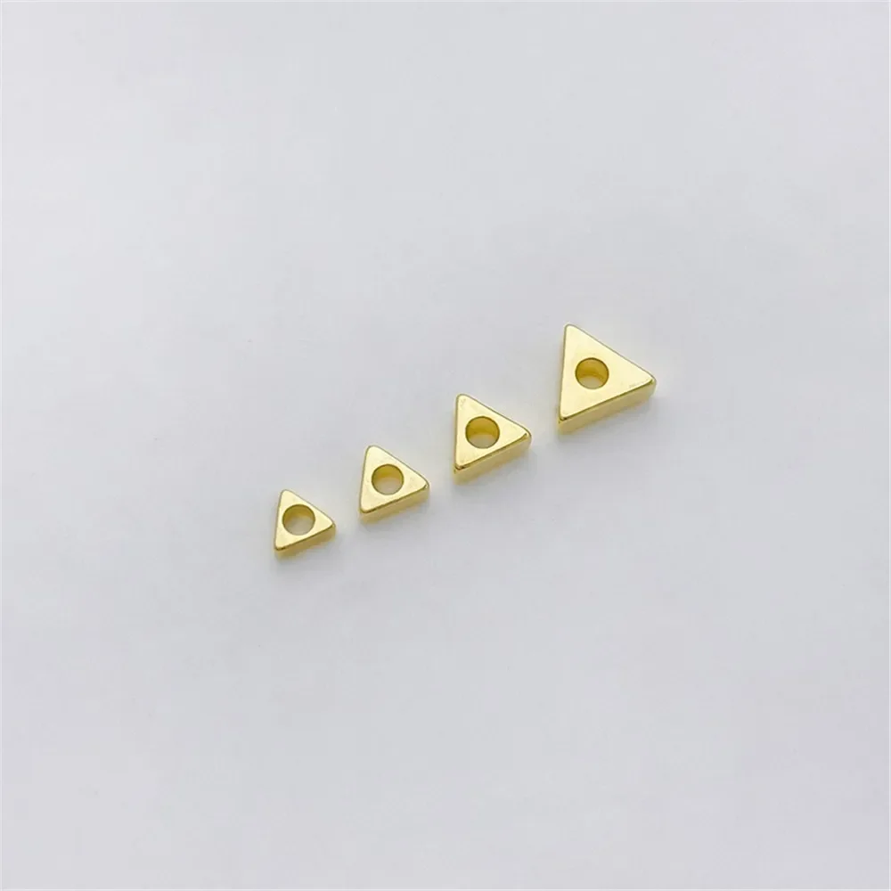 Cuentas espaciadoras de oro roto pequeñas triangulares envueltas en oro de 14K, cuentas sueltas, pulsera hecha a mano DIY, espaciador, accesorios de Material de joyería