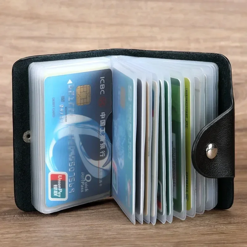 24 Bits Credit Card Holder Business Bank Card Pocket PU Large Capacity Card Cash Storage Clip Organizer Case ID Holder Pouch