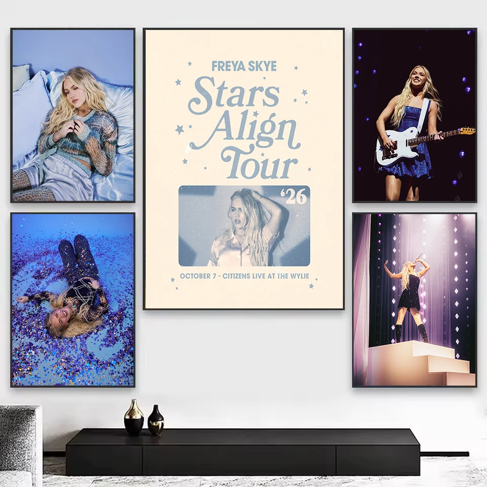Pop Singer Freya S-Skye Portrait Music Stars Align Tour Poster,Wall Art Printed,Canvas Painting Home Bedroom Decor Gift