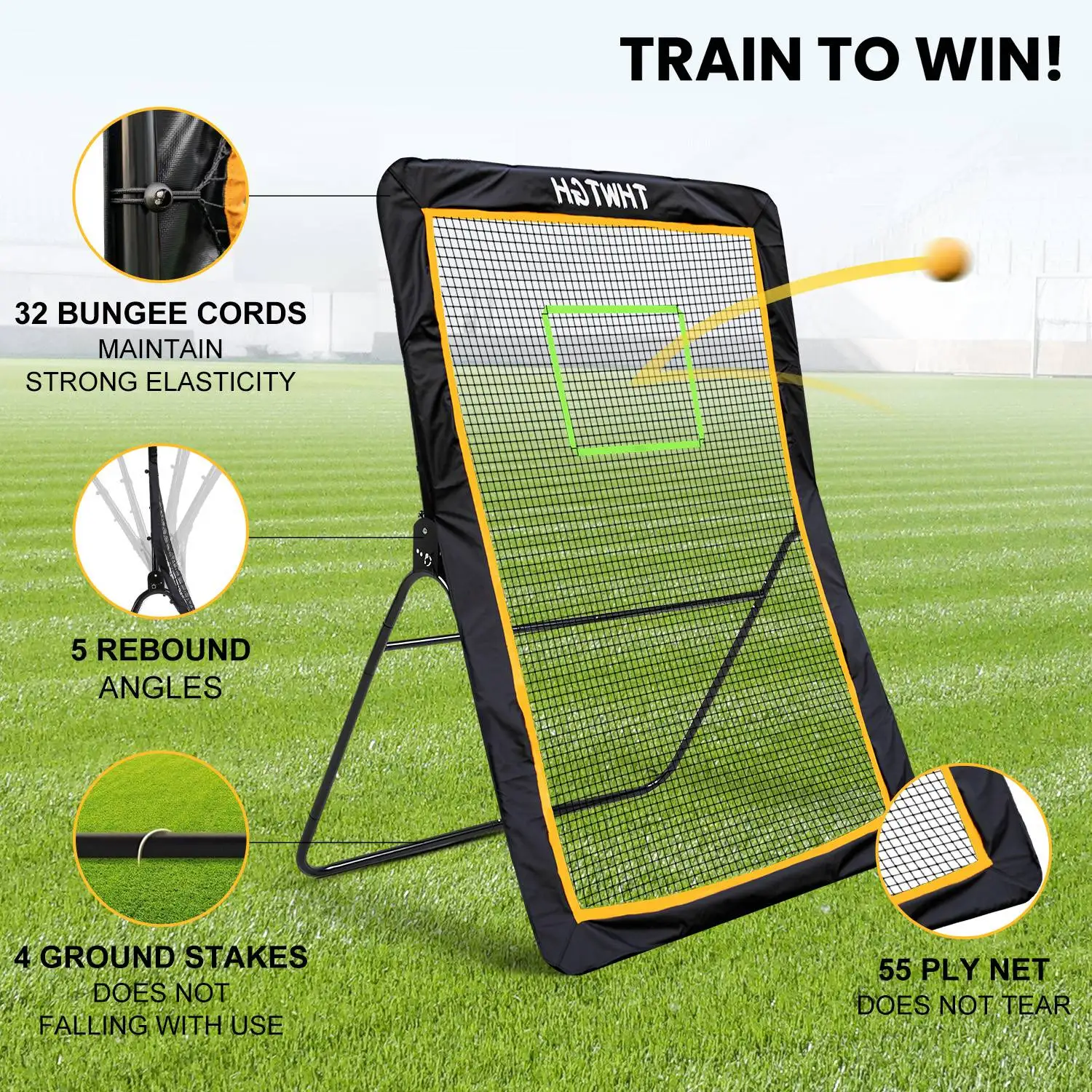 Rete da rimbalzo per pallavolo 5x7 piedi Rete da rimbalzo per palla da crosse da pallavolo Pallacanestro Rete da rimbalzo per pallavolo