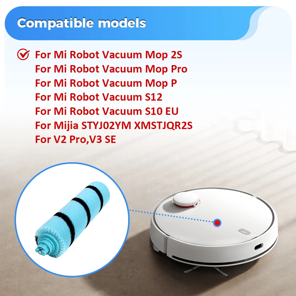 Spazzola a rullo morbido rimovibile per Xiaomi STYTJ02YM/3C/Viomi SE V2 V2PRO/V3/S12 Spazzare Robot Aspirapolvere Spazzola rotante