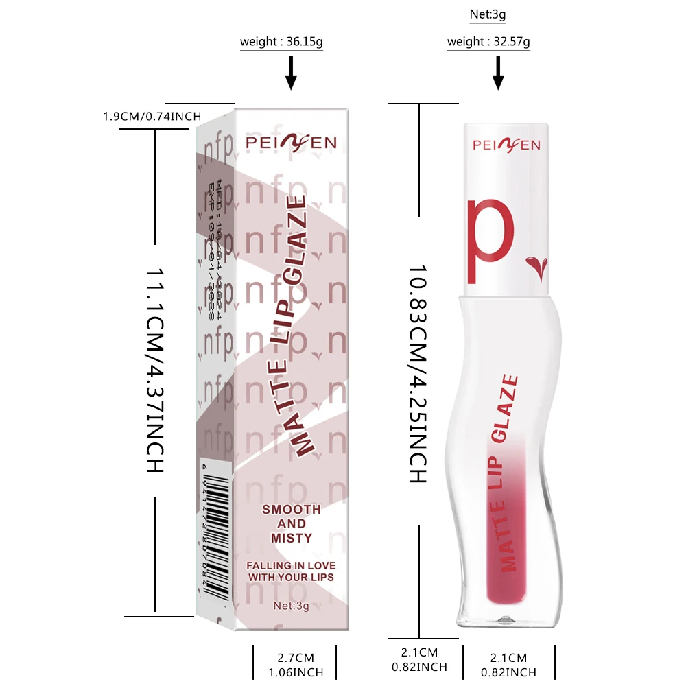 Langanhaltender, feuchtigkeitsspendender, matter Lippenstift – mattierter Lippenstift, wasserfest, schweißfest und klebend für die Tasse, ideales Weihnachtsgeschenk