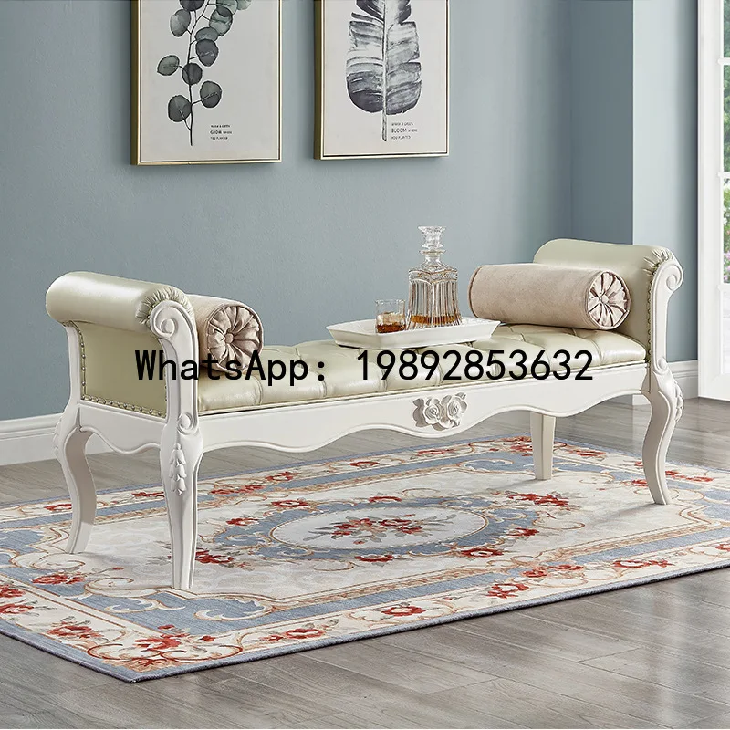 S1  Bedroom Bed End Sofa All Solid Wood Bed End Sofa Shoe Changing Stool Cloakroom Stool