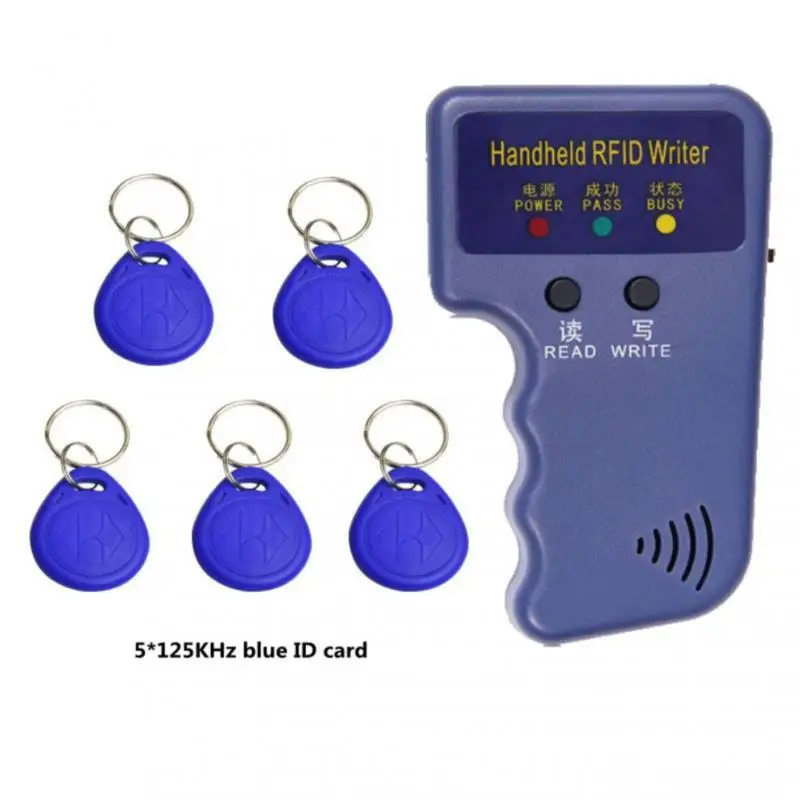เครื่องทำสำเนาแบบพกพาได้ EM4100 RFID RFID เครื่องอ่านโปรแกรมเมอร์ EM4305เขียนซ้ำได้ T5577สามารถเขียนซ้ำได้คีย์ฟอบส์การ์ด