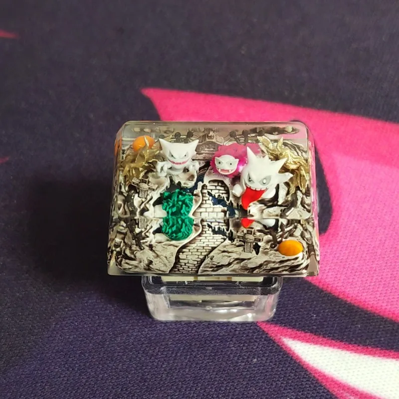 

Pokemon Custom Handwork Keycap Resin Translucent 1.5U TAB Keys Anime Character Exquisite 3D Keycap For Cross Axis Keyboard Gift
