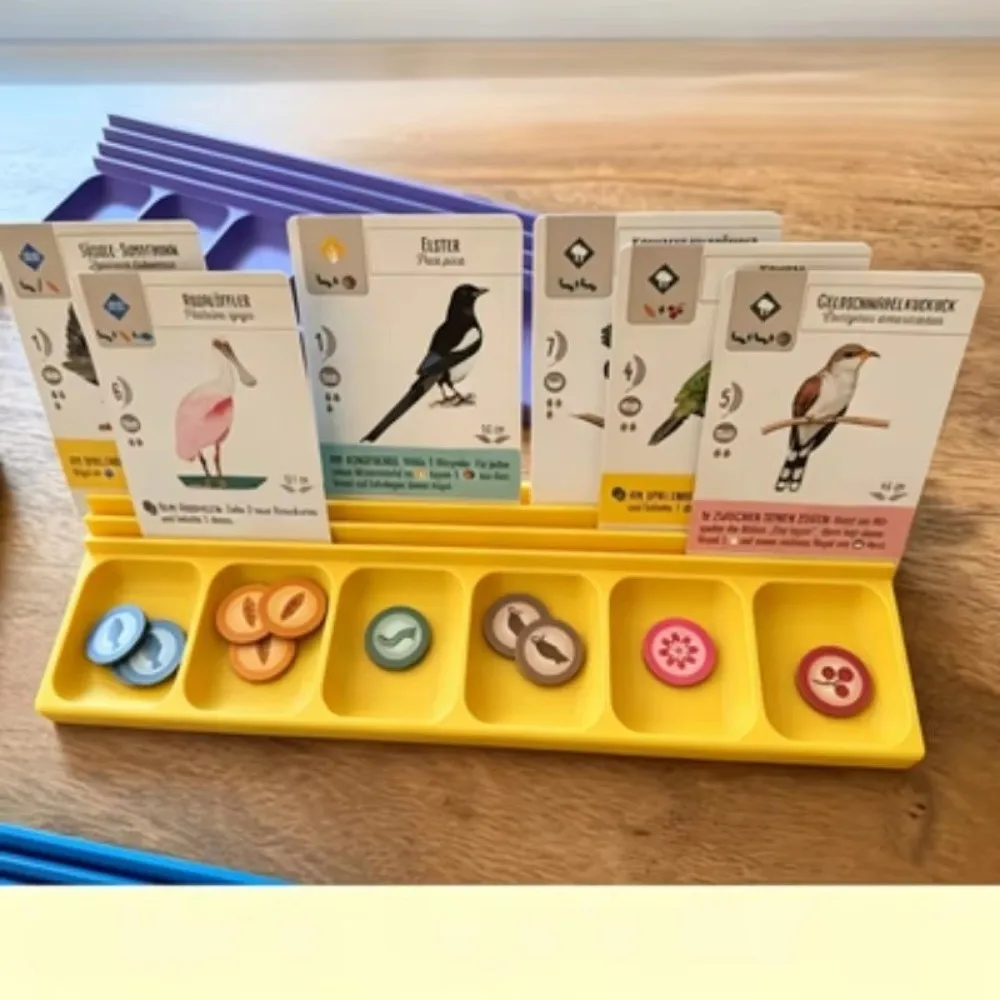 Plastic Board Game Card Storage Tray Integrated 6 Grids Game Piece Organizer Space Saving Board Game Sorting Tray
