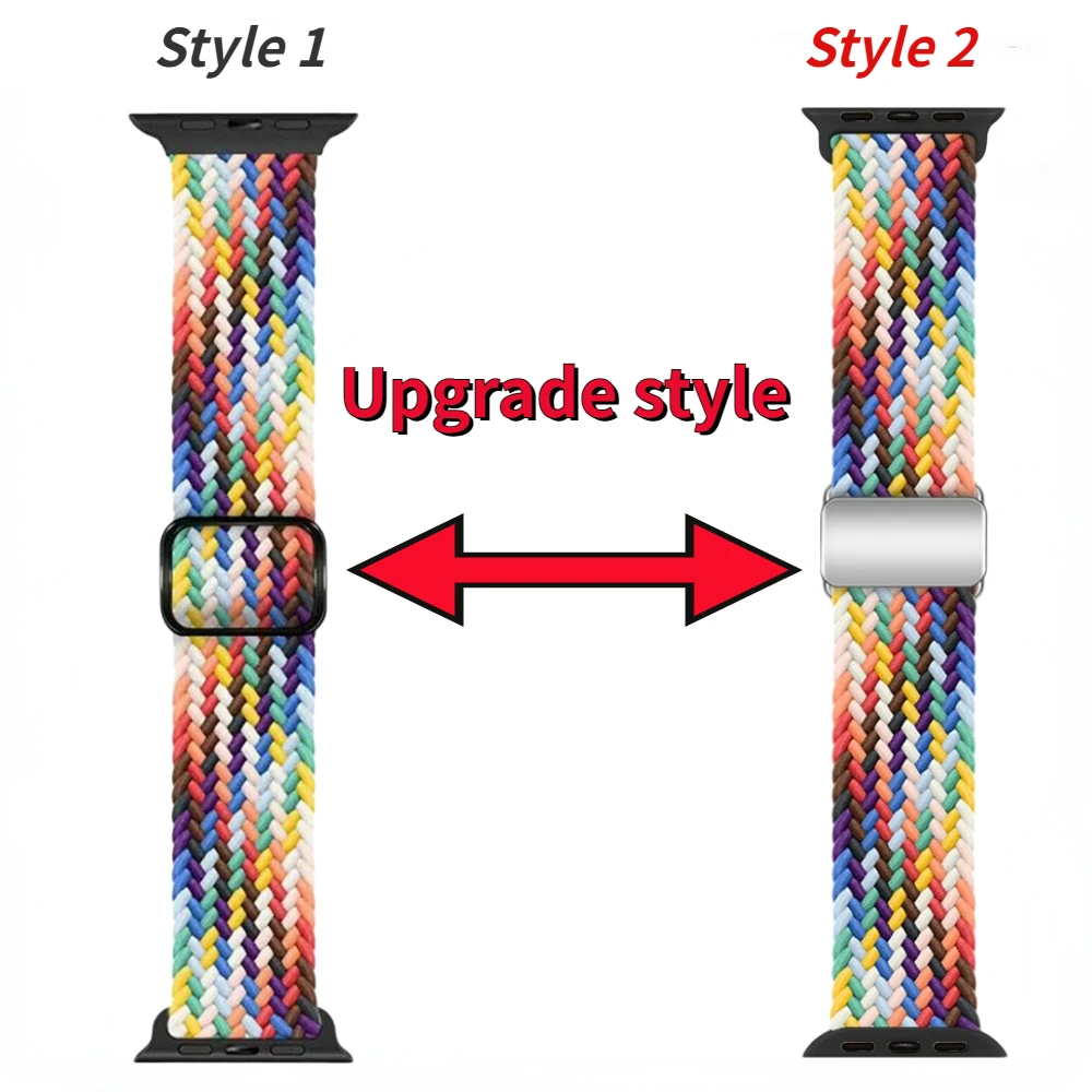 Braided Loop Strap for Apple Watch Band 44mm 40mm 49mm 45mm 41mm 42mm 38mm Nylon Solo Bracelet iWatch Series Ultra 8 7 6 5 4 SE