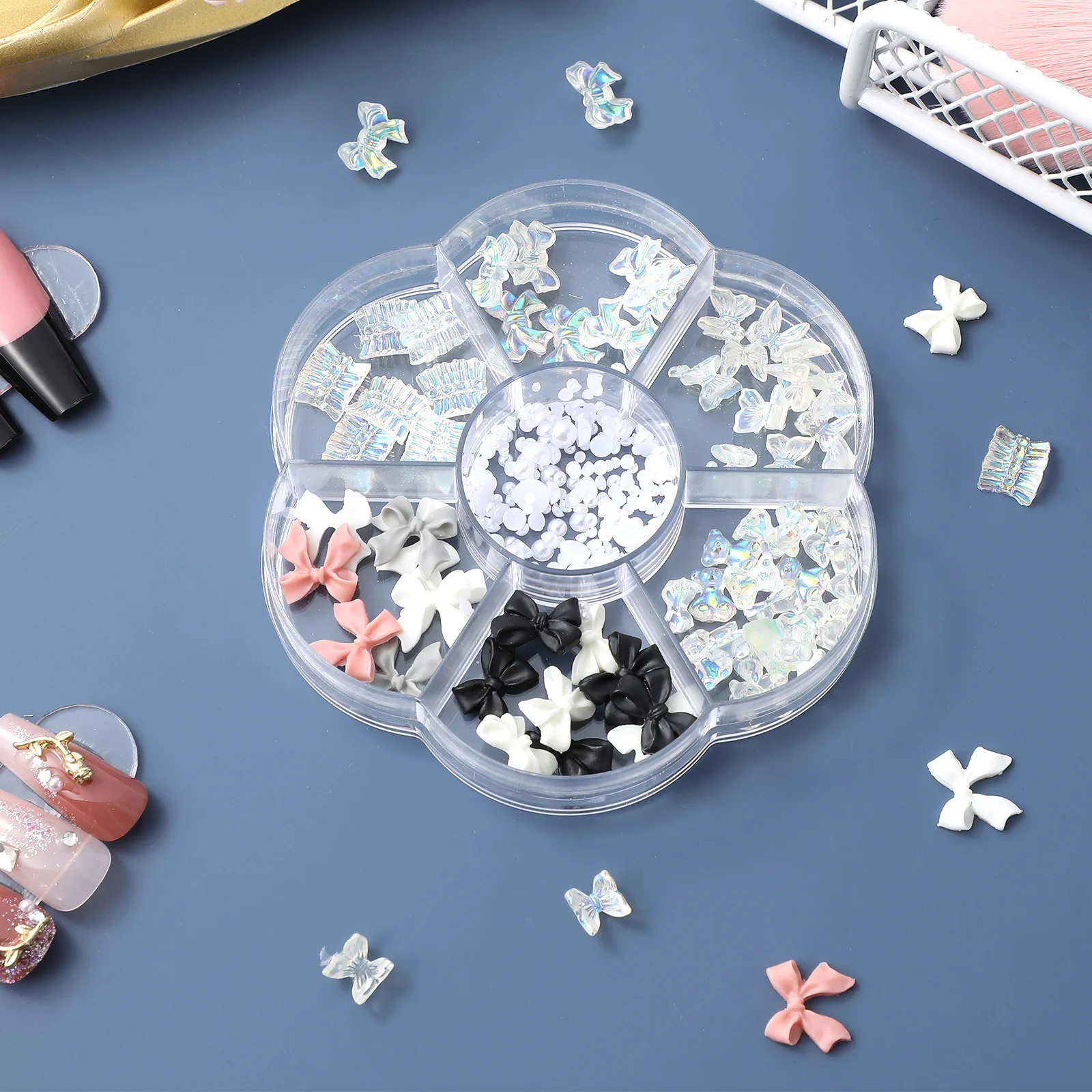 

Colorful Bow Charms For Women Nails Nail Decorations Resin Charms Fake Nails Butterfly Accessories Nail Bows Jewelry