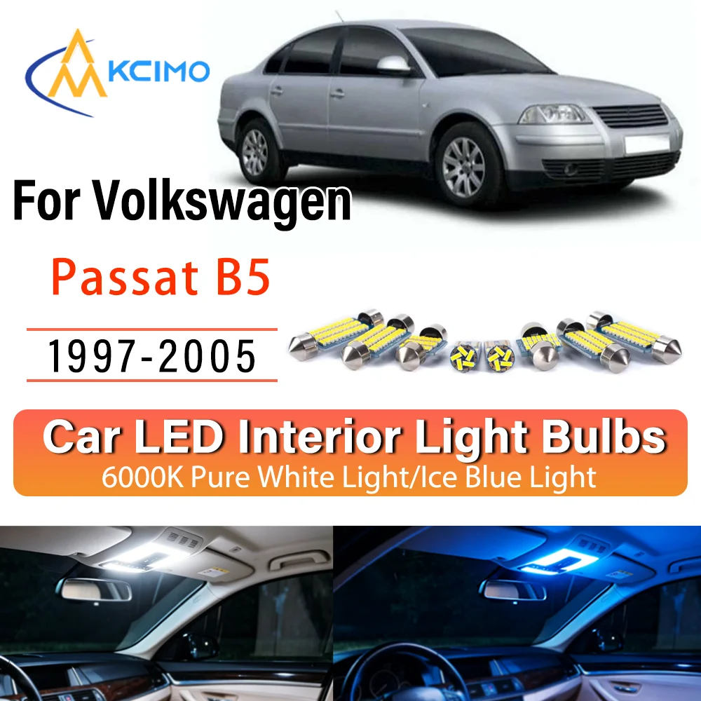 For Volkswagen Passat B5 1997-2005 Instant Install Constant Bright LED Inner Lamp Upgrade Set OE Fit Ceiling Reading Boot