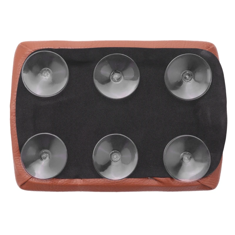 NEW-Motorcycle Rear Passenger Seat Cushion 8 Suction Cup Pillion Pad Suction Cup Brown Seat For  Dyna Sportster Softail To image 5