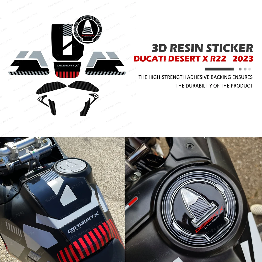 

DesertX RR22 2022 2023 Motorcycle Accessories 3D Epoxy Resin Tank Pad Protection Sticker for Ducati DesertX RR22 2022 2023