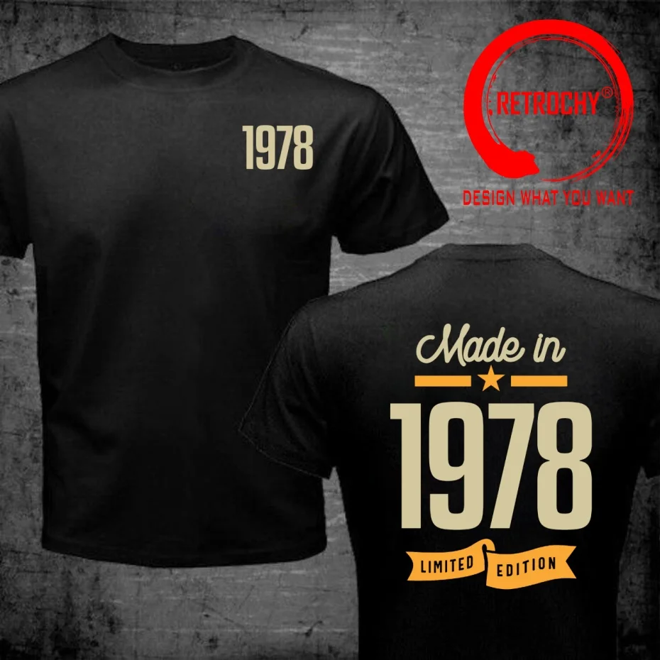 Vintage Since 1978 Birthday Gift Made In 1978 T Shirt Men Fashion Trendy Casual Clothing Stylish Tops Tee Shirt Leisure Tshirt