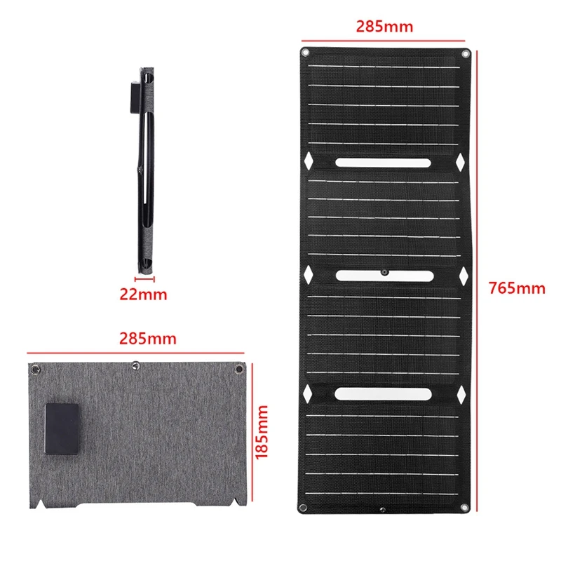 150W Folding Solar Panel ETFE Solar Battery Charger USB+DC+Type-C for Laptop Mobile Phone Power Station Outdoor Travel Camping