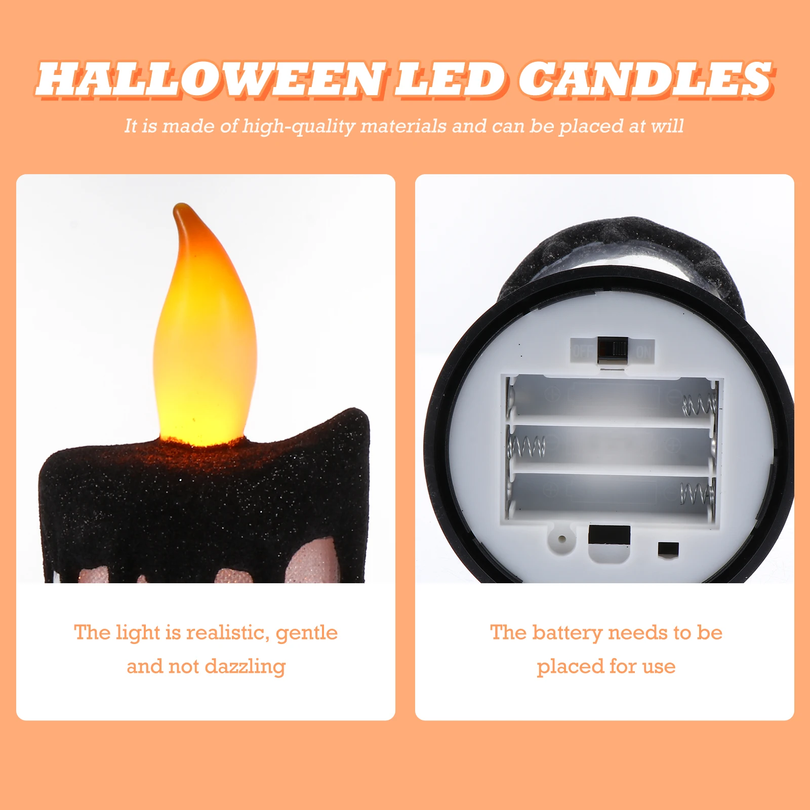 

Led Lamp Creative Flameless Halloween Party Decorative Night Light Vivid Electric Luminous Sturdy Saving Tear
