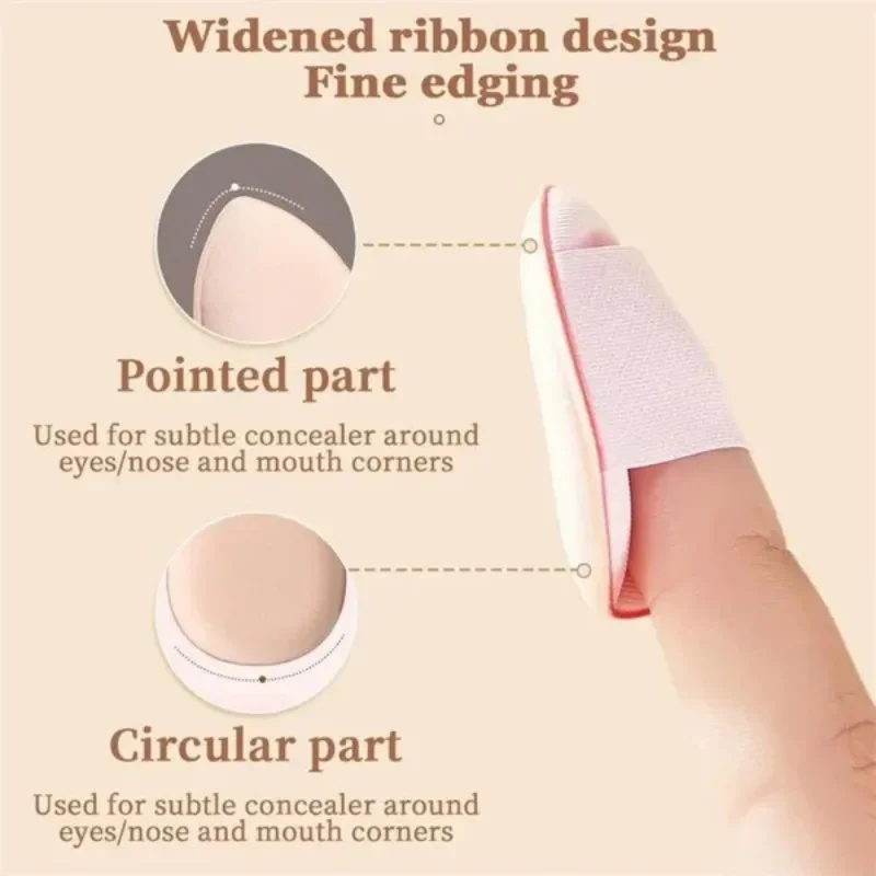 5PCS Mini Finger Powder Puff Makeup Sponge Set for Foundation Application