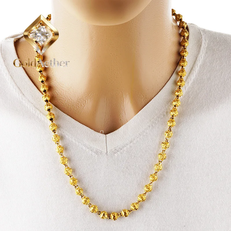 

Золотое ожерелье GoldNouveau 24K с шестисловной мантрой для мужчин - премиум-качество, чистое золото, тонкая работа, подходит для повседневного ношения.