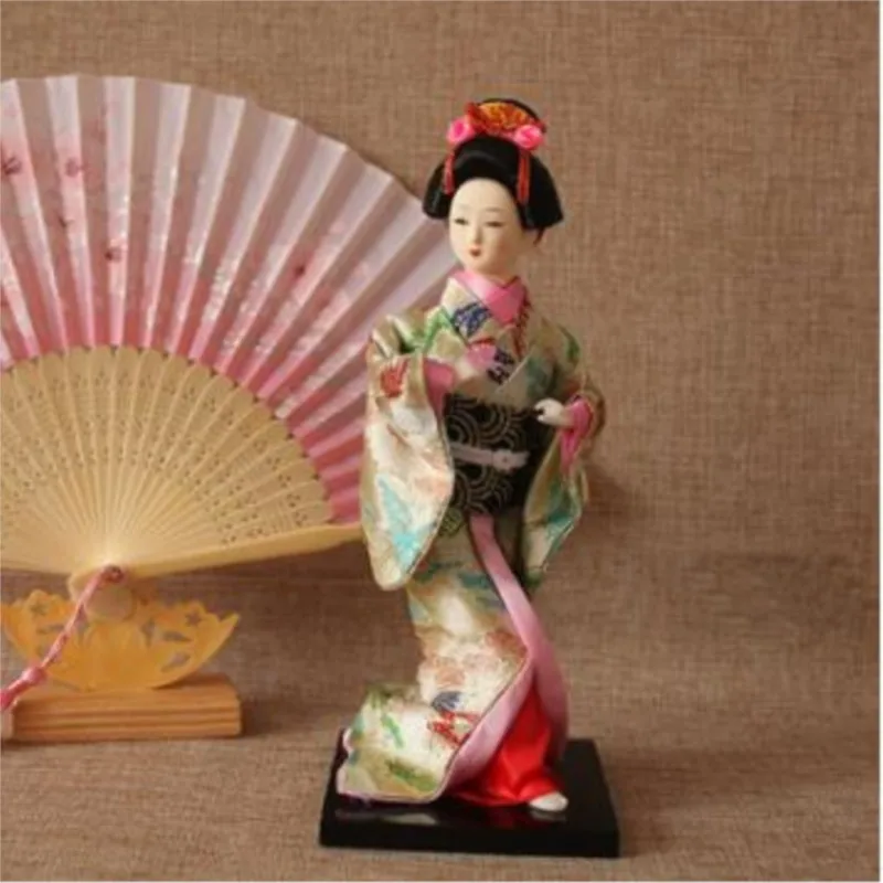 Boneca em miniatura de gueixa japonesa, 24-26cm, com lindo quimono, cultura japonesa, artesanato feito à mão para meninas, presente zl217