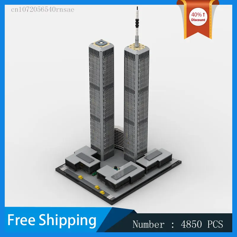 MOC Building Blocks World Trade Center City Architecture Model DIY Bricks Urban Landscape Christmas Gift Birthday Present Toy