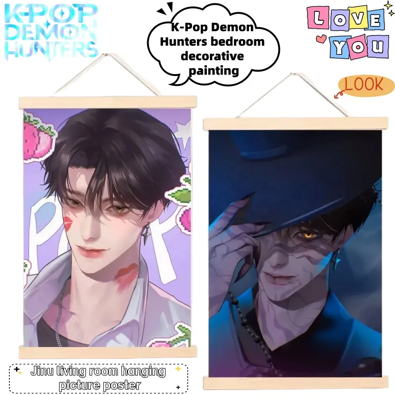 

K-Pop Охотники на демонов Инь мультфильм гостиная подвесная картина плакат творческая анимация окружающая спальня декоративная живопись