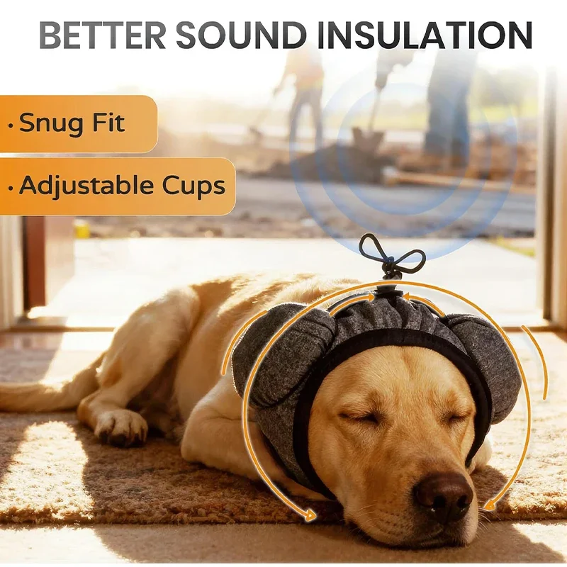 Noise Protection Dog Ear Muffs Soundproof Adjustable Cups Dog Anti-Startle Cover Snug Fit Dog Calming Hood Bathing Use S-L New