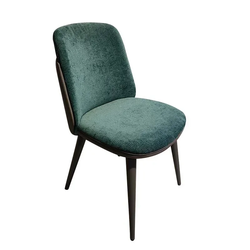 Hotel light luxury dining chair, creative wrought iron soft bag back chair